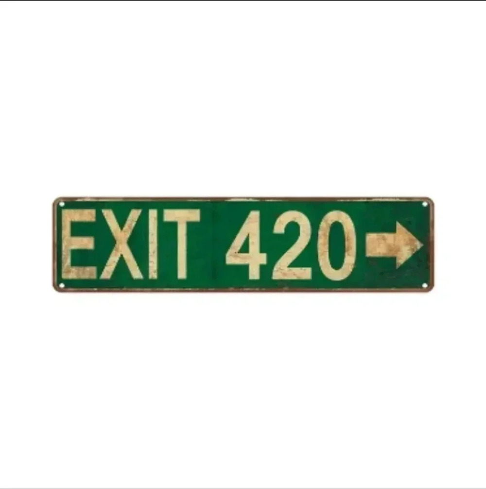 - Metal Tin Sign (4''x16''/10cm*40cm) EXIT 420..NWT